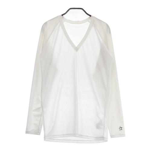 サイズ：M MUNSING WEAR マンシングウェア 2024年モデル メッシュ 長袖Tシャツ  ホワイト系 [240101467627] ゴルフウェア メンズ ストスト MUNSING WEAR マンシングウェア 2024年モデル メッシュ 長袖T