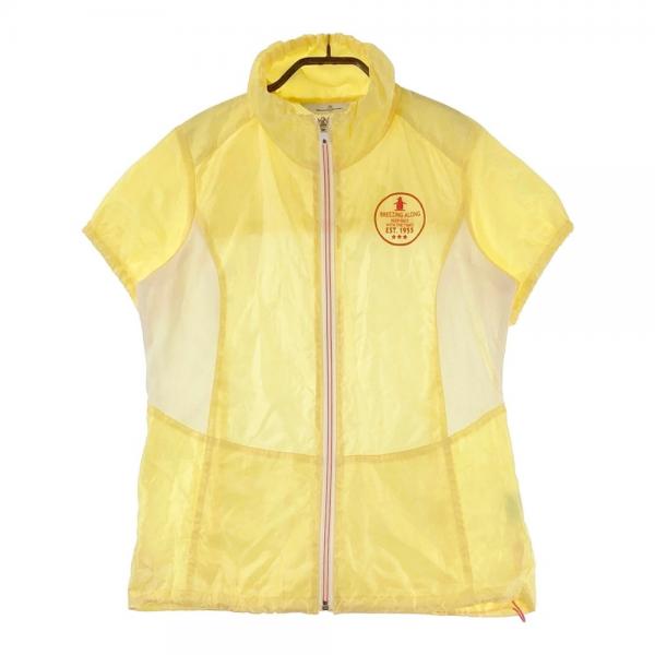 サイズ：M MUNSING WEAR マンシングウェア  メッシュ切替 半袖ジャケット  イエロー系 [240101467798] ゴルフウェア レディース ストスト MUNSING WEAR マンシングウェア メッシュ切替 半袖ジャケット