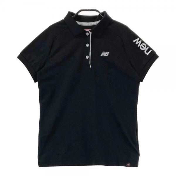 サイズ：1 NEW BALANCE GOLF ニューバランス 2024年モデル 半袖ポロシャツ ロゴ総柄 ブラック系 [240101420569] ゴルフウェア レディース ストスト 1-240101207825-m-01-pl.jpg