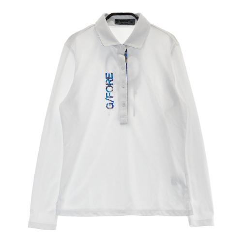 サイズ：36 G/FORE ジーフォア  ハイネック 長袖Tシャツ ロゴ総柄 ホワイト系 [240101440252] ゴルフウェア レディース ストスト G/FORE ジーフォア ハイネック 長袖Tシャツ ロゴ総柄 ホワイト系