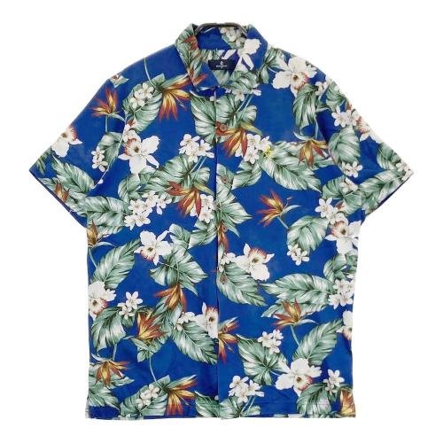 MUNSING WEAR マンシングウェア 半袖ポロシャツ 総柄 ブルー系