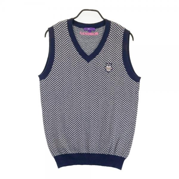 サイズ：L BEAMS GOLF ビームスゴルフ  ニットベスト カシミア混 総柄 ネイビー系 [240101468543] ゴルフウェア メンズ ストスト BEAMS GOLF ビームスゴルフ ニットベスト カシミア混 総柄