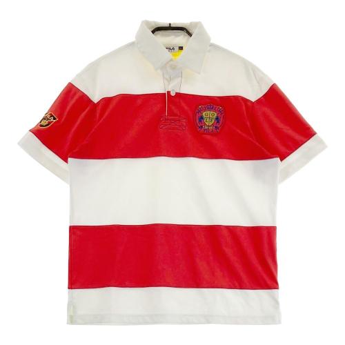 サイズ：LL FILA GOLF フィラゴルフ  Vネック ニットセーター ワッペン  レッド系 [240101436216] ゴルフウェア メンズ ストスト サイズ：LL FILA GOLF フィラゴルフ Vネック ニットセーター