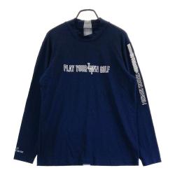 サイズ：3 ZOY ゾーイ  ハイネック 長袖Tシャツ  ネイビー系 [240101468767] ゴルフウェア メンズ ストスト ZOY ゾーイ ハイネック 長袖Tシャツ ネイビー系 サイズ：3
