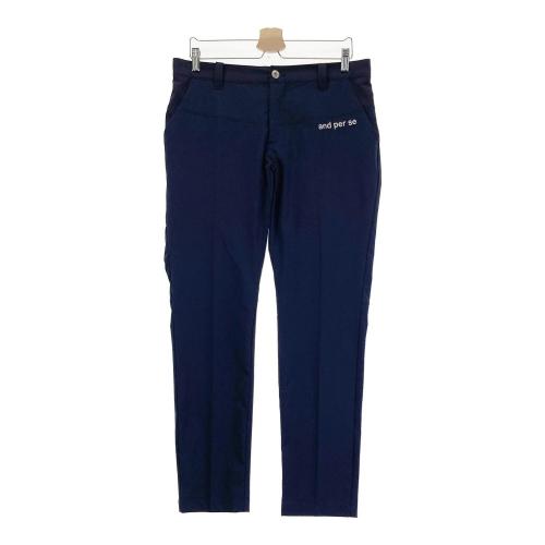 未使用　and per se ネイビー 裏起毛パンツ AND PER SE アンパスィ 裏起毛 ストレッチパンツ ネイビー系