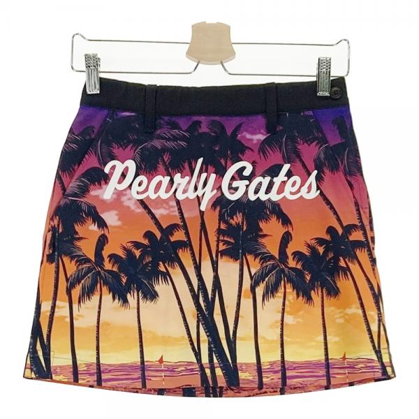サイズ：00 PEARLY GATES パーリーゲイツ  スカート ヤシの木プリント オレンジ系 [240101469204] ゴルフウェア レディース ストスト PEARLY GATES パーリーゲイツ スカート ヤシの木プリント