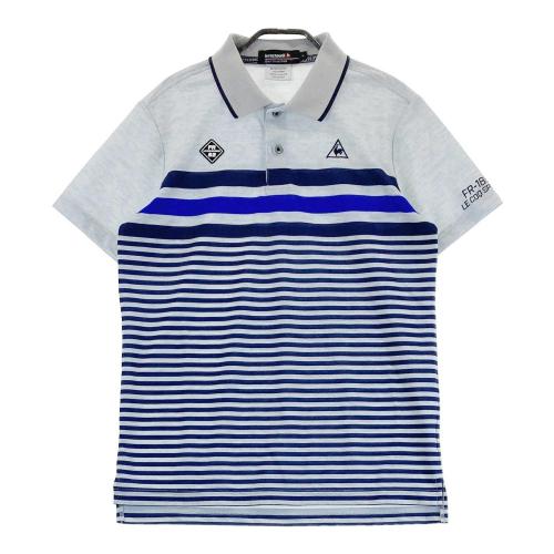サイズ：50 VIVA HEART ビバハート 011-29444 半袖ポロシャツ ボーダー柄 グレー系 [240101475954] ゴルフウェア メンズ ストスト VIVA HEART ビバハート 011-29444 半袖ポロシャツ ボーダー柄