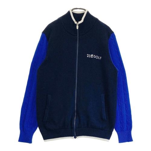 サイズ：3 23区GOLF ニジュウサンクゴルフ  フード付 ジップジャケット  ネイビー系 [240101501818] ゴルフウェア メンズ ストスト 23区GOLF ニジュウサンクゴルフ フード付 ジップジャケット