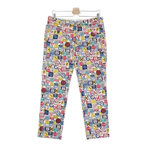 JACK BUNNY ジャックバニー ; ストレッチパンツ 総柄 ホワイト系