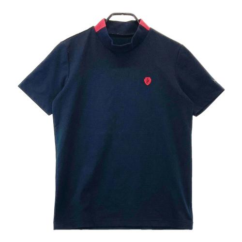 サイズ：5 PEARLY GATES パーリーゲイツ  モックネック半袖Tシャツ ボーダー ネイビー系 [240101444941] ゴルフウェア メンズ ストスト PEARLY GATES パーリーゲイツ モックネック半袖Tシャツ ボーダー