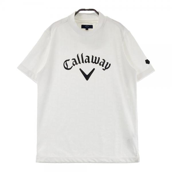 サイズ：S CALLAWAY キャロウェイ  ハイネック 半袖Tシャツ  ホワイト系 [240101396641] ゴルフウェア レディース ストスト CALLAWAY キャロウェイ ハイネック 半袖Tシャツ ロゴ 総柄