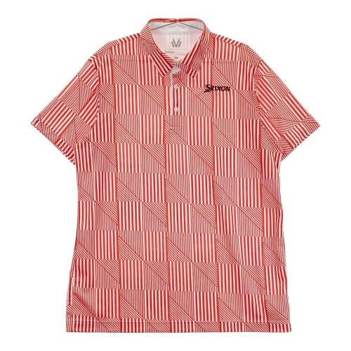 SRIXON スリクソン by DESCENTE 半袖ポロシャツ 総柄 レッド系 L