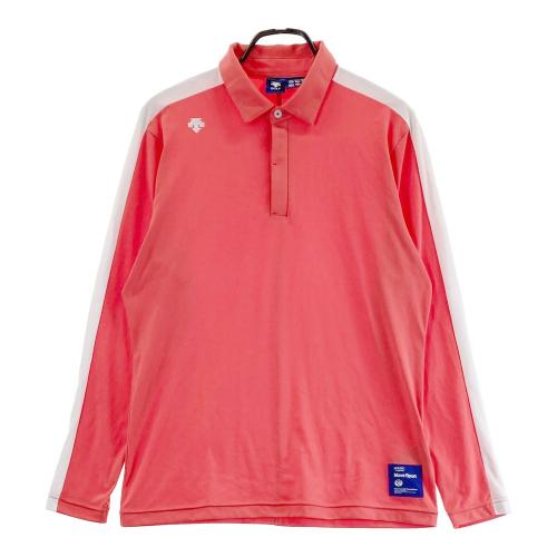 DESCENTE GOLF デサントゴルフ 半袖ポロシャツ 総柄 オレンジ系
