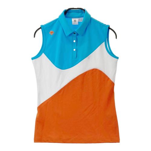 サイズ：L DESCENTE GOLF デサントゴルフ 2022年 ノースリーブポロシャツ  ブルー系 [240101433166] ゴルフウェア レディース ストスト DESCENTE GOLF デサントゴルフ 2022年 ノースリーブポロシャツ