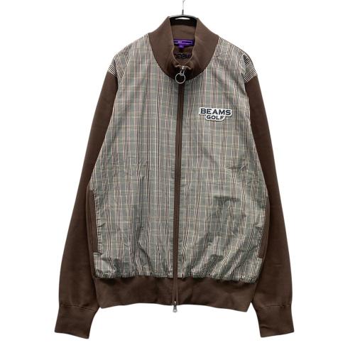 サイズ：L BEAMS GOLF ビームスゴルフ 2023年 裏地付 ニット ジップジャケット  ブラウン系 [240101438157] ゴルフウェア メンズ ストスト BEAMS GOLF ビームスゴルフ 2023年 裏地付 ニット ジップ