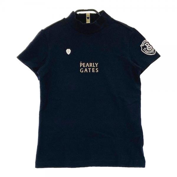 新品本物 PEARLY GATES パーリーゲイツ ハイネック 半袖Tシャツ ネイビー レディースウェア