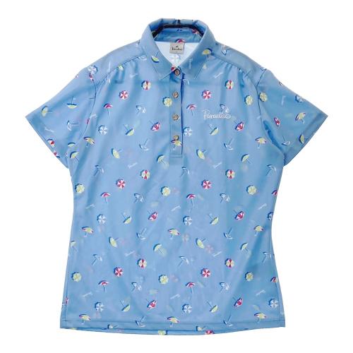 Paradiso - 【GOLFウェア】未使用 Paradiso ポロシャツ 半袖 総柄 Mサイズ Paradiso - 【GOLFウェア】未使用 Paradiso ポロシャツ 半袖 総