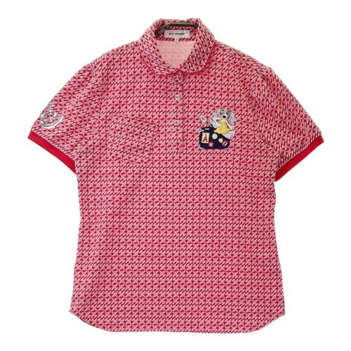 M.U SPORTS エムユースポーツ 半袖ポロシャツ ワッペン 総柄