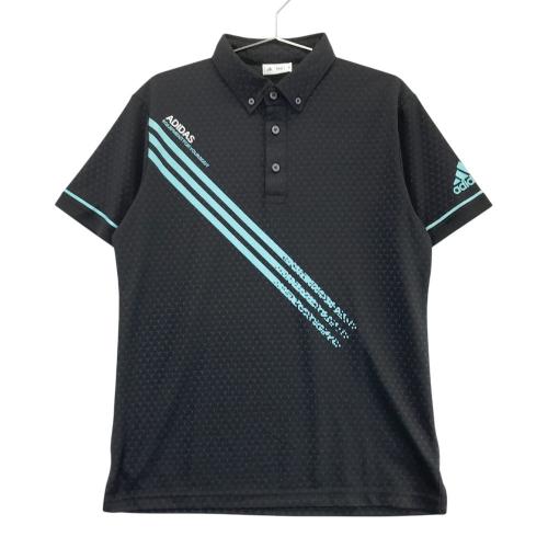 サイズ：M ADIDAS GOLF アディダスゴルフ 2024年モデル IT0924 半袖ポロシャツ ボタンダウン  ブラック系 [240101435431] ゴルフウェア メンズ ストスト ADIDAS GOLF アディダスゴルフ 2024年モデル IT0924 半袖