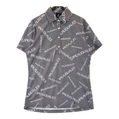 1PIU1UGUALE3 GOLF GST182 半袖ポロシャツ 総柄 グレー系 サイズ