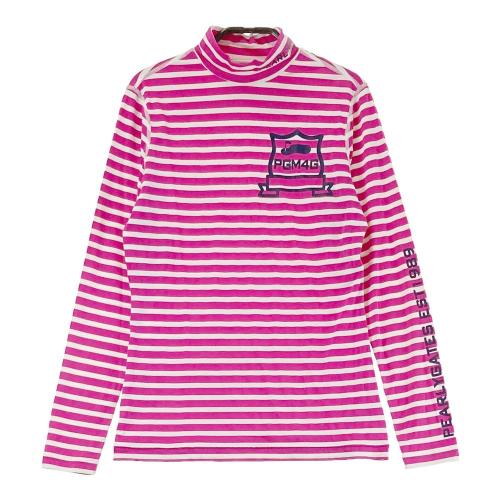 adabat ピンク プリントシャツ adabat アダバット 半袖シャツ 40 ピンク系 ボーダー ハーフ