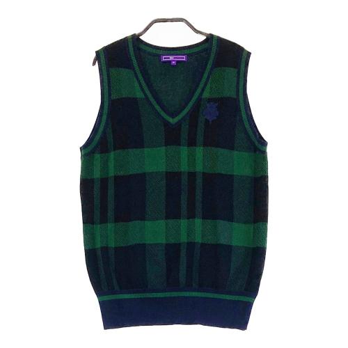 ビームス　ゴルフ　ウール　ニット　ベスト　チェック柄　セーター　ウェア　緑　M 1-240101472729-m-01-pl.jpg