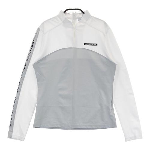 サイズ：M JUN&ROPE ジュン アンド ロペ  ハイネック 長袖Tシャツ  グレー系 [240101473046] ゴルフウェア レディース ストスト JUN&ROPE ジュン アンド ロペ ハイネック 長袖Tシャツ グレー系