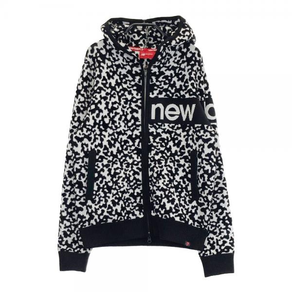 サイズ：2 NEW BALANCE GOLF ニューバランス  ニット ジップパーカー 総柄 ブラック系 [240101473105] ゴルフウェア レディース ストスト NEW BALANCE GOLF ニューバランス ニット ジップパーカー 総柄