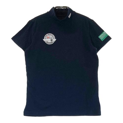 サイズ：1 PEARLY GATES パーリーゲイツ  ハイネック 半袖Tシャツ ニコちゃん  ネイビー系 [240101487334] ゴルフウェア レディース ストスト PEARLY GATES パーリーゲイツ ハイネック 半袖Tシャツ ニコ