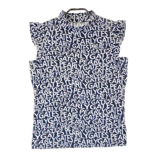 サイズ：0 PEARLY GATES パーリーゲイツ  モックネック フリル付 半袖Tシャツ ハート柄 グレー系 [240101438230] ゴルフウェア レディース ストスト PEARLY GATES パーリーゲイツ モックネック フリル付 半袖T