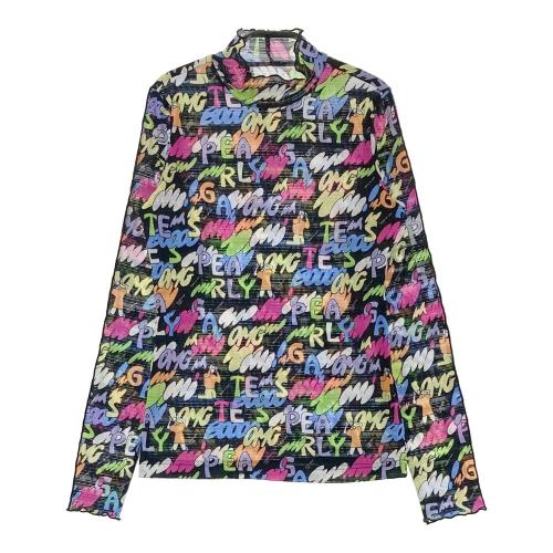 サイズ：1 PEARLY GATES パーリーゲイツ 2024年モデル ハイネック 長袖Tシャツ  ピンク系 [240101302758] ゴルフウェア レディース ストスト PEARLY GATES パーリーゲイツ 2024年モデル ハイネック 長袖T