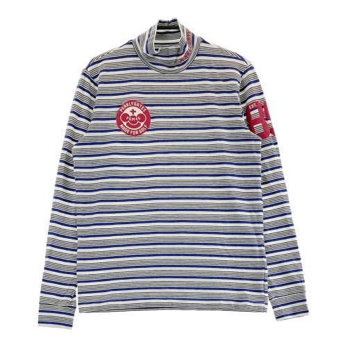 サイズ：5 PEARLY GATES パーリーゲイツ  ハーフジップ 長袖Tシャツ ボーダー柄 ホワイト系 [240101386587] ゴルフウェア メンズ ストスト PEARLY GATES パーリーゲイツ ハーフジップ 長袖Tシャツ