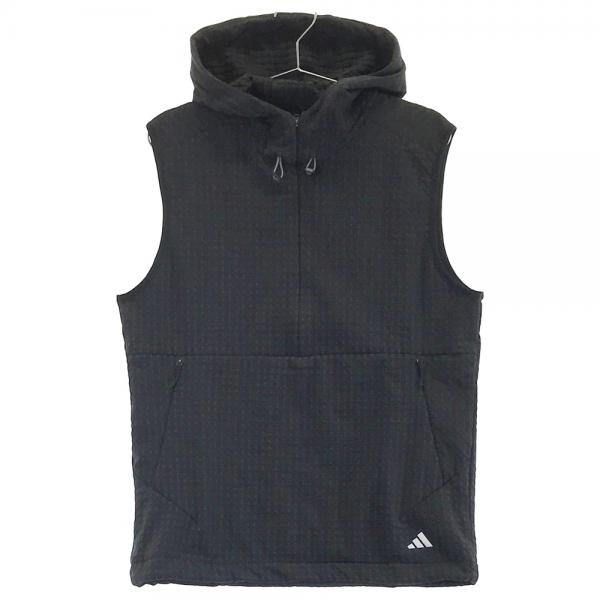 サイズ：S ADIDAS GOLF アディダスゴルフ IW2817 2024年 ハーフジップ ベスト  ブラック系 [240101474706] ゴルフウェア メンズ ストスト ADIDAS GOLF アディダスゴルフ IW2817 2024年 ハーフジップ