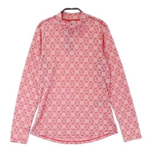サイズ：1 PEARLY GATES パーリーゲイツ 2024年モデル モックネック 長袖Tシャツ  ピンク系 [240101426639] ゴルフウェア レディース ストスト PEARLY GATES パーリーゲイツ 2024年モデル モックネック 長袖T