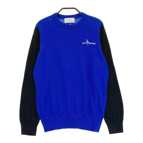 サイズ：M JUN&amp;ROPE ジュン アンド ロペ  バイカラー バックジップ 長袖Tシャツ  ブルー系 [240101477385] ゴルフウェア レディース ストスト サイズ：M JUN&ROPE ジュン アンド ロペ バイカラー バック