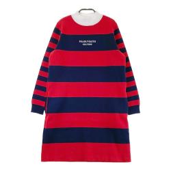 サイズ：1 PEARLY GATES パーリーゲイツ  モックネック ニット 長袖ワンピース ボーダー柄 レッド系 [240101474840] ゴルフウェア レディース ストスト PEARLY GATES パーリーゲイツ モックネック ニット 長袖