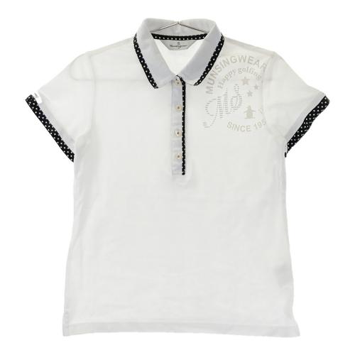 サイズ：M MUNSING WEAR マンシングウェア  半袖 メッシュニットセーター  ホワイト系 [240101431593] ゴルフウェア レディース ストスト MUNSING WEAR マンシングウェア 半袖 メッシュニットセーター