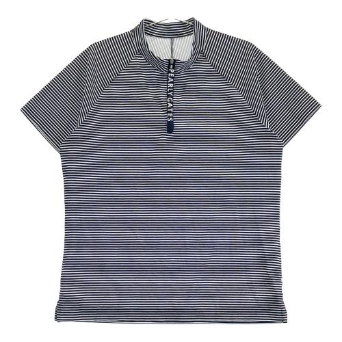 サイズ：4 PGG PEARLY GATES パーリーゲイツ  ハーフジップ 半袖Tシャツ ボーダー柄 ネイビー系 [240101475109] ゴルフウェア メンズ ストスト PGG PEARLY GATES パーリーゲイツ ハーフジップ 半袖Tシャツ