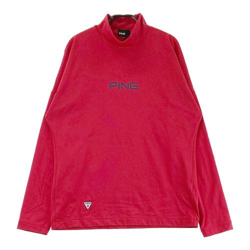 サイズ：6 MASTER BUNNY EDITION マスターバニーエディション  裏起毛モックネック長袖Tシャツ  レッド系 [240101480984] ゴルフウェア メンズ ストスト MASTER BUNNY EDITION マスターバニーエディション 裏起毛モック