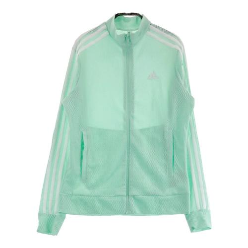 サイズ：M ADIDAS GOLF アディダスゴルフ HI1498 コーデュロイ 長袖ジャケット セットアップ スリーストライプ柄 ベージュ系 [240101461941] ゴルフウェア レディース ストスト ADIDAS GOLF アディダスゴルフ HI1498 コーデュロイ 長袖
