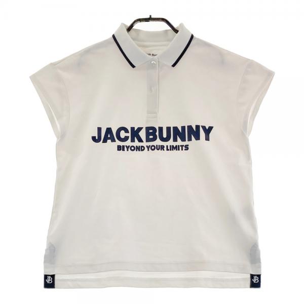 ★中古品★ Jack Bunny!! ポロシャツ　半袖　Mサイズ　ホワイト JACK BUNNY ジャックバニー 半袖ポロシャツ ホワイト系 サイズ