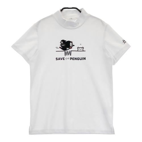 サイズ：L MUNSING WEAR マンシングウェア  モックネック 半袖Tシャツ  ホワイト系 [240101493041] ゴルフウェア メンズ ストスト マンシング（MUNSING）（メンズ）ゴルフウェア ペンギン バイ