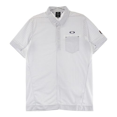 サイズ：L OAKLEY オークリー  半袖ポロシャツ 花柄 ホワイト系 [240101416957] ゴルフウェア メンズ ストスト OAKLEY オークリー SKULL BREATH 半袖ポロシャツ メンズ 2025春