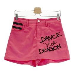 サイズ：2 DANCE WITH DRAGON ダンスウィズドラゴン ; ショートパンツ ロゴ総柄 ホワイト系 [240101426146] ゴルフウェア レディース ストスト 中古 レディース ダンスウィズドラゴン DANCE WITH DRAGON