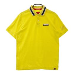 サイズ：7 NEW BALANCE GOLF ニューバランス 2023年モデル 半袖ポロシャツ 総柄 イエロー系 [240101424162] ゴルフウェア メンズ ストスト New Balance Golf ニューバランス ゴルフ ロゴストライプ柄 半袖