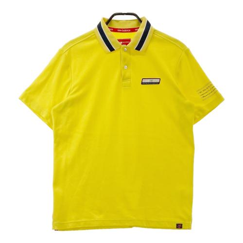 サイズ：5 NEW BALANCE GOLF ニューバランス  半袖ポロシャツ キャップ総柄 イエロー系 [240101449565] ゴルフウェア メンズ ストスト サイズ：5 NEW BALANCE GOLF ニューバランス 半袖ポロシャツ 総