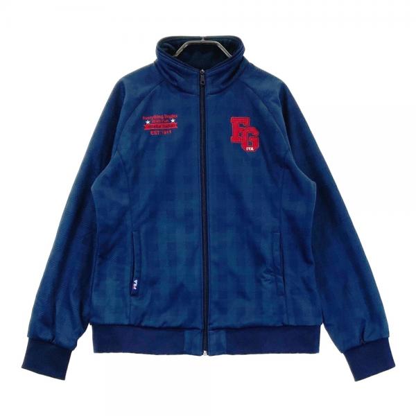 サイズ：LL FILA GOLF フィラゴルフ  裏起毛 ジップジャケット タータンチェック柄 ネイビー系 [240101501143] ゴルフウェア レディース ストスト サイズ：LL FILA GOLF フィラゴルフ 裏起毛 ジップジャケット