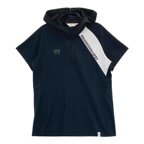 サイズ：L MUNSING WEAR マンシングウェア  ハーフジップ ナイロンブルゾン  ブラック系 [240101430582] ゴルフウェア レディース ストスト MUNSING WEAR マンシングウェア ハーフジップ ナイロンブルゾン
