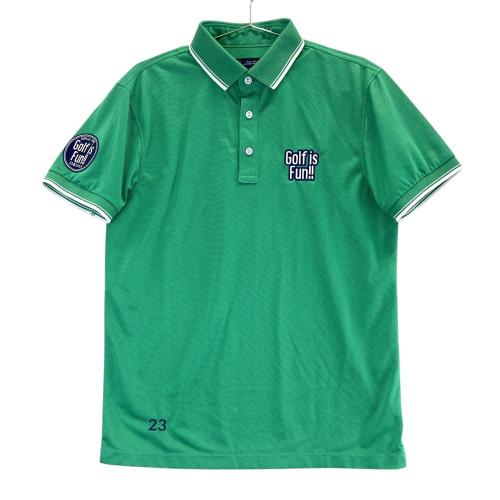 サイズ：L 23区GOLF ニジュウサンクゴルフ 半袖ポロシャツ 総柄