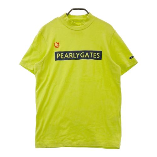 サイズ：6 PEARLY GATES パーリーゲイツ 053-2267705 ハイネック 半袖Tシャツ ロゴ総柄 パープル系 [240101410987] ゴルフウェア メンズ ストスト PEARLY GATES パーリーゲイツ 053-2267705 ハイネック 半袖T